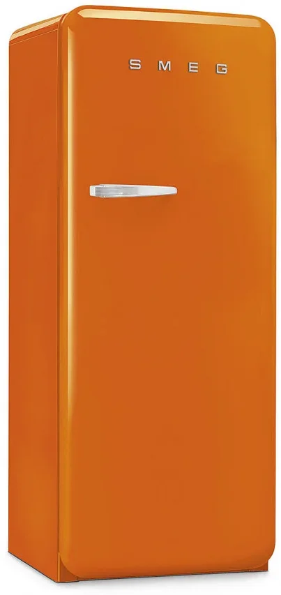 SMEG FAB28ROR6 Отдельностоящий однодверный холодильник, стиль 50-х годов, 60 см, оранжевый, петли сп