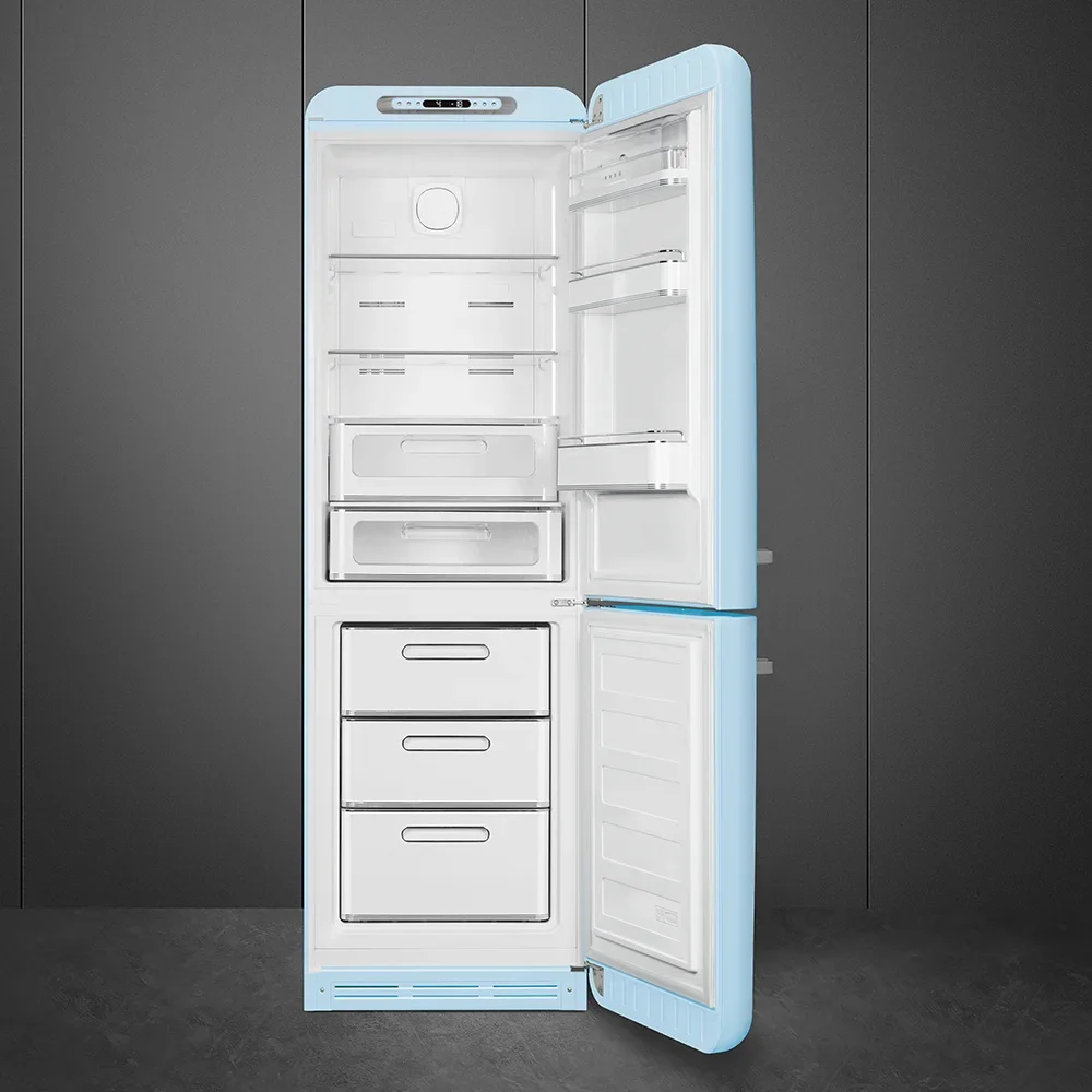 SMEG FAB32RPB6 Отдельностоящий двухдверный холодильник, стиль 50-х годов, 60 см, голубой, No-Frost, 